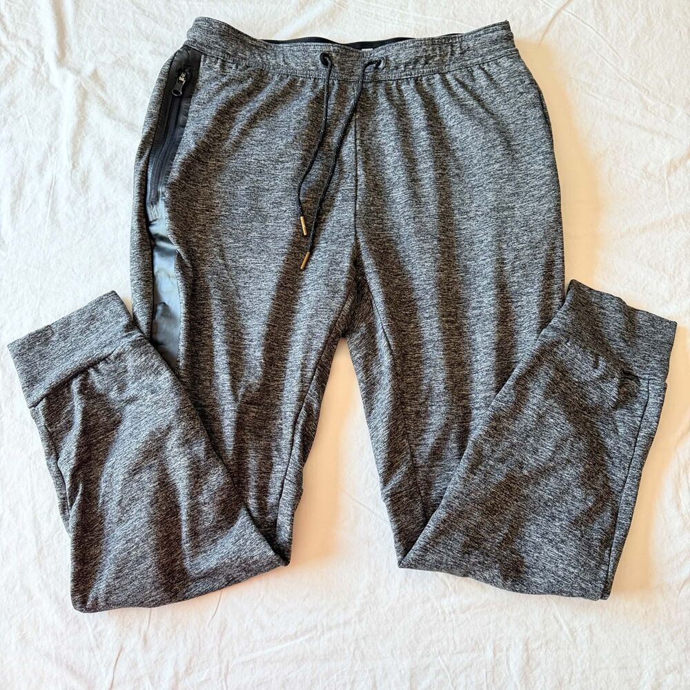 American Eagle AE Flex Tech Fleece Joggers Mens Medium Heather Grey Zip Pocket